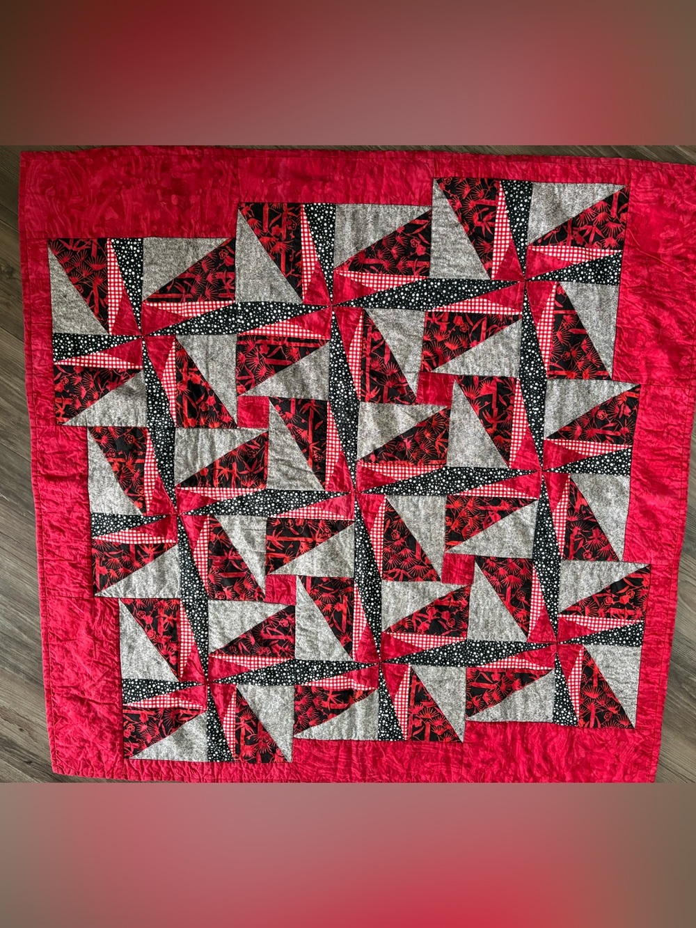 Handmade Geometric Quilt Made With Love by Parksville Quilthouse Quilters